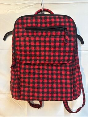 Red and Black Plaid Backpack